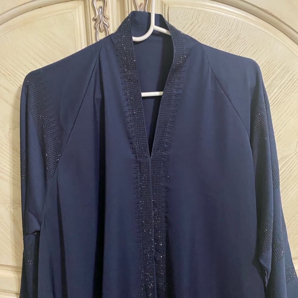 Elegant Navy Blue Kaftan abaya